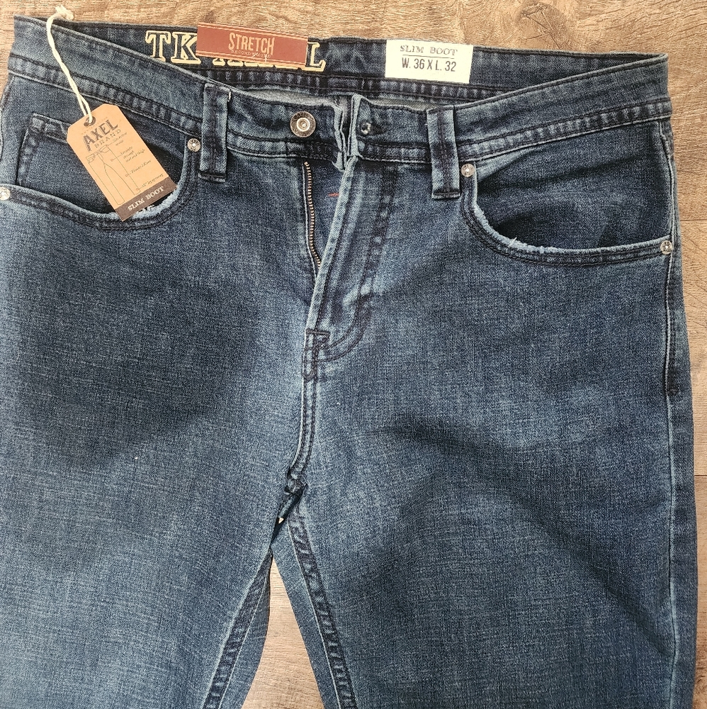 TK AXEL Slim Boot Stretch, W36×L32, Blue. New with tag.